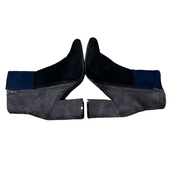 Prima Riga Gray Black Blue Color Block Ankle Boots Size 41 Women’s - Picture 5 of 8